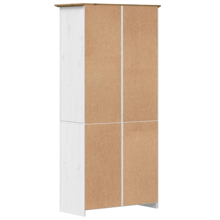 Boekenkast BODO 80x40x172 cm massief grenenhout wit en bruin MeubelReus