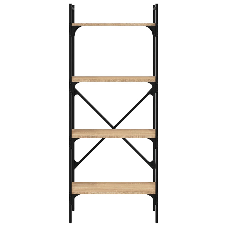Boekenkast 4-laags 56x31,5x138,5 cm bewerkt hout sonoma eiken MeubelReus