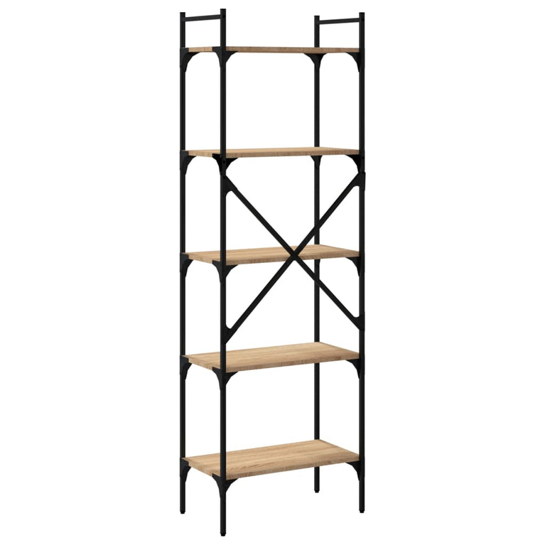 Boekenkast 5-laags 56x31,5x174 cm bewerkt hout sonoma eiken MeubelReus
