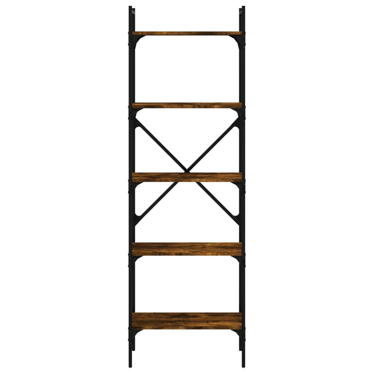Boekenkast 5-laags 56x31,5x174 cm bewerkt hout gerookt eiken MeubelReus