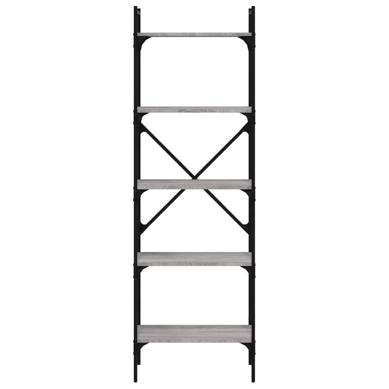 Boekenkast 5-laags 56x31,5x174 cm bewerkt hout grijs sonoma MeubelReus