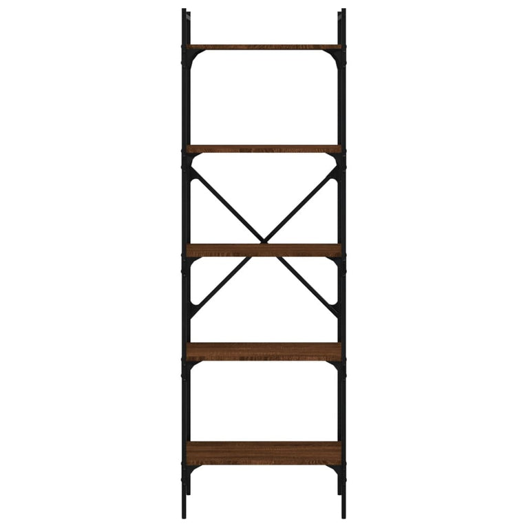 Boekenkast 5-laags 56x31,5x174 cm bewerkt hout bruin eikenkleur MeubelReus