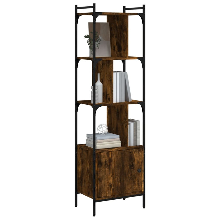 Boekenkast met deur 44,5x30x154,5 cm hout gerookt eikenkleurig MeubelReus