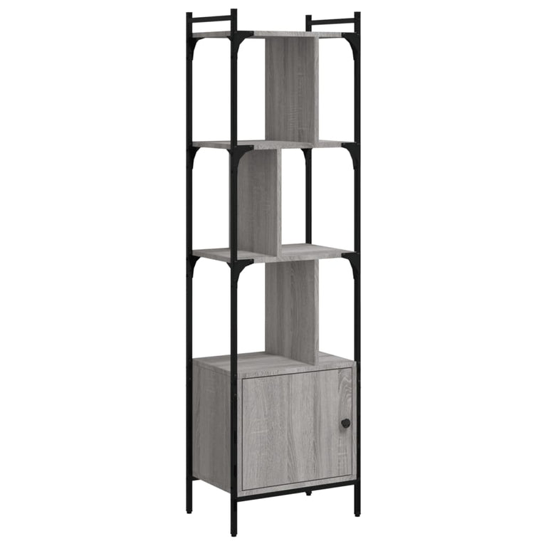 Boekenkast met deur 44,5x30x154,5 cm hout grijs sonoma eiken MeubelReus