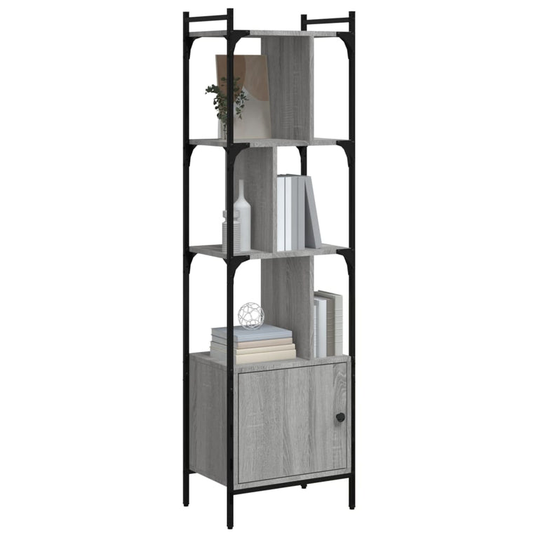 Boekenkast met deur 44,5x30x154,5 cm hout grijs sonoma eiken MeubelReus
