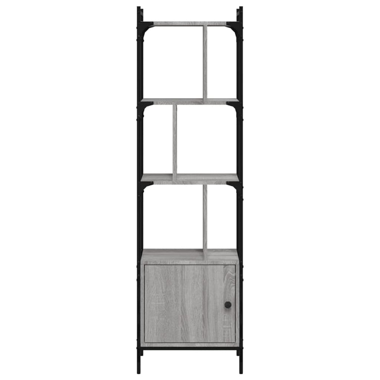 Boekenkast met deur 44,5x30x154,5 cm hout grijs sonoma eiken MeubelReus