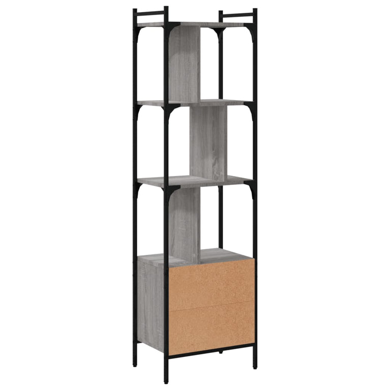 Boekenkast met deur 44,5x30x154,5 cm hout grijs sonoma eiken MeubelReus