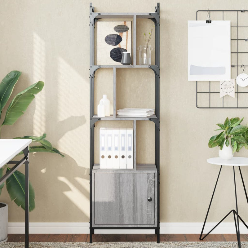 Boekenkast met deur 44,5x30x154,5 cm hout grijs sonoma eiken MeubelReus