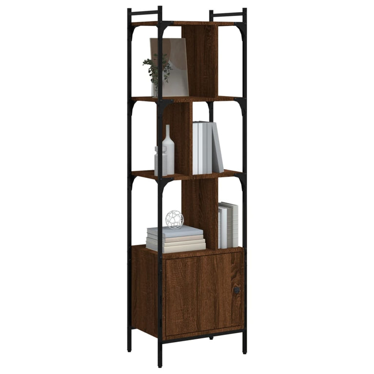 Boekenkast met deur 44,5x30x154,5 cm hout bruin eikenkleur MeubelReus