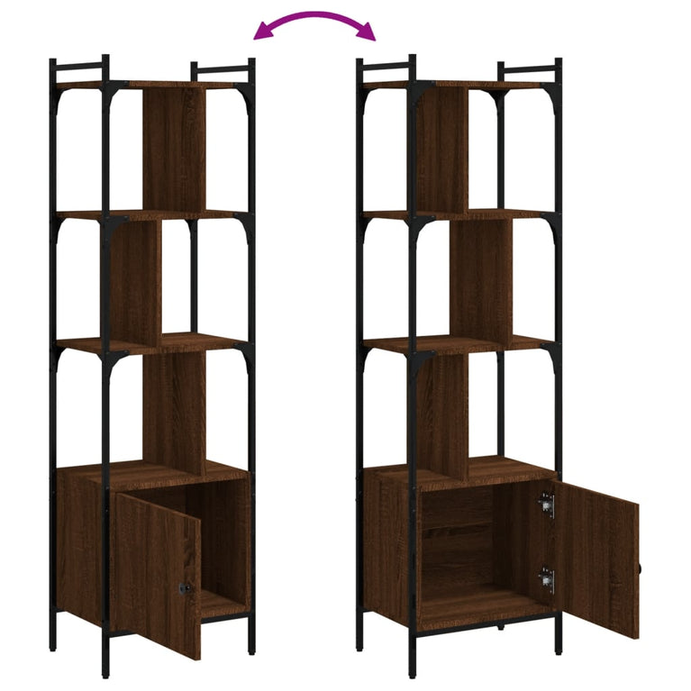 Boekenkast met deur 44,5x30x154,5 cm hout bruin eikenkleur MeubelReus