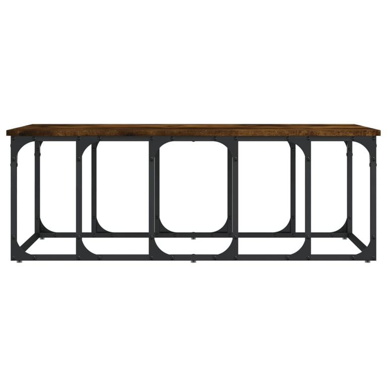 Salontafel 100x50x35,5 cm bewerkt hout gerookt eikenkleurig MeubelReus