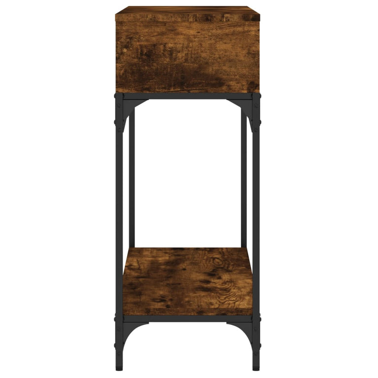 Wandtafel 100x30,5x75 cm bewerkt hout gerookt eikenkleurig MeubelReus