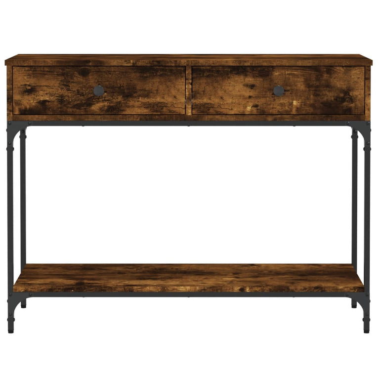Wandtafel 100x34,5x75 cm bewerkt hout gerookt eikenkleurig MeubelReus