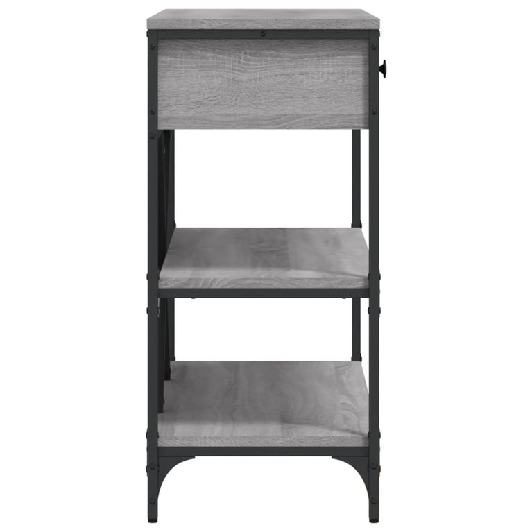 Wandtafel met lades en schappen bewerkt hout grijs sonoma eiken MeubelReus