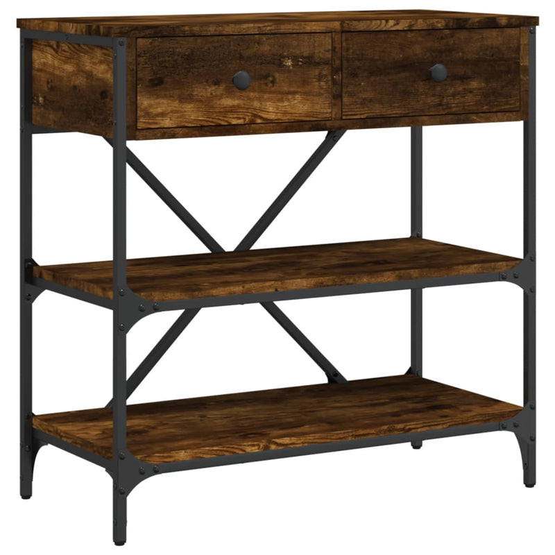 Wandtafel 75x34,5x75 cm bewerkt hout gerookt eikenkleurig MeubelReus