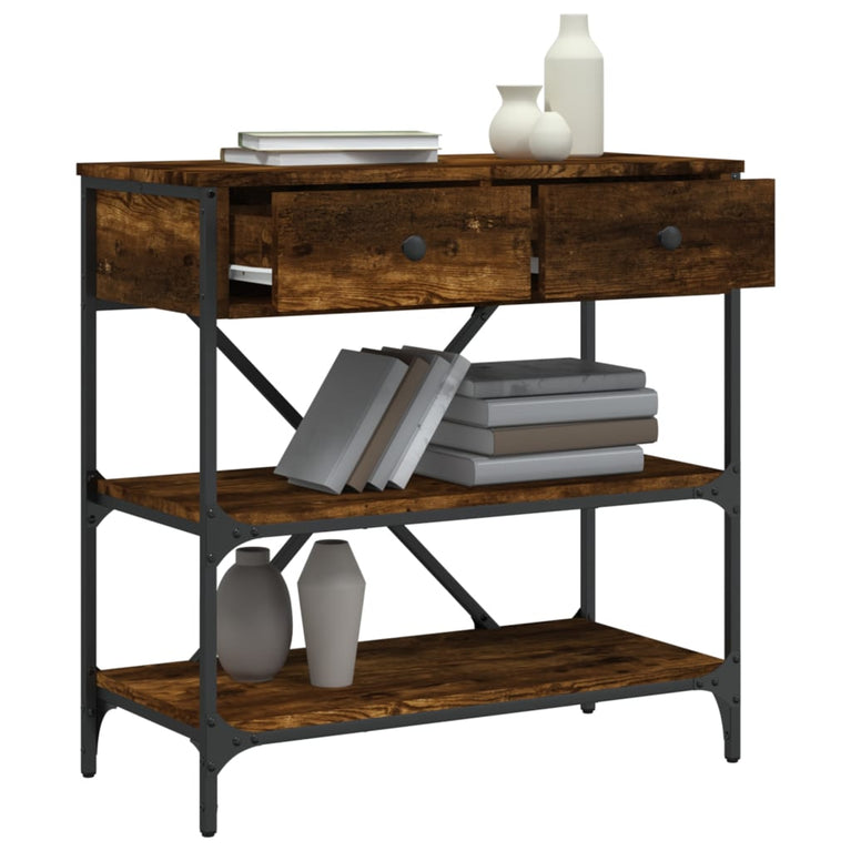 Wandtafel 75x34,5x75 cm bewerkt hout gerookt eikenkleurig MeubelReus