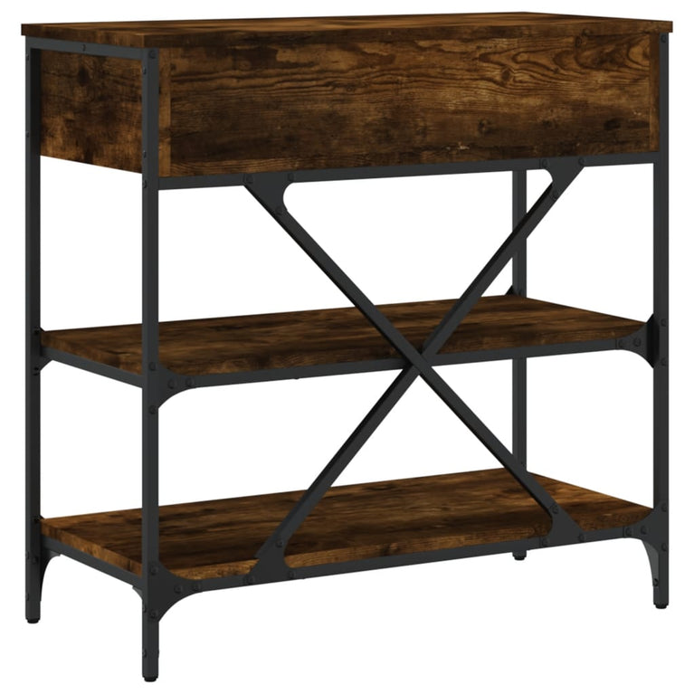Wandtafel 75x34,5x75 cm bewerkt hout gerookt eikenkleurig MeubelReus