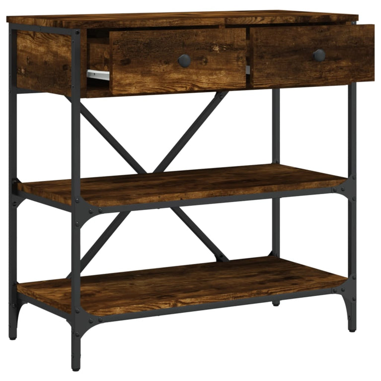 Wandtafel 75x34,5x75 cm bewerkt hout gerookt eikenkleurig MeubelReus