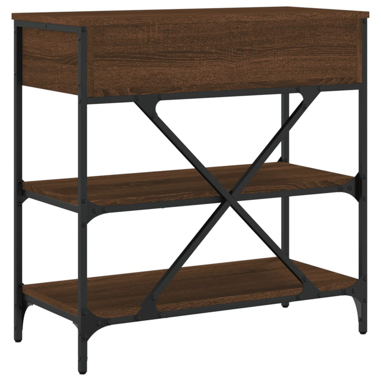 Wandtafel 75x34,5x75 cm bewerkt hout bruin eikenkleur MeubelReus