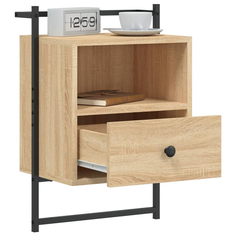 Nachtkastjes 2 st wandgemonteerd 40x30x61 cm hout sonoma eiken MeubelReus