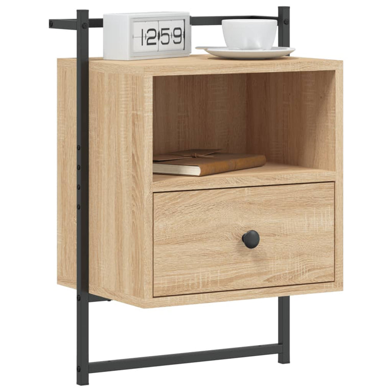 Nachtkastjes 2 st wandgemonteerd 40x30x61 cm hout sonoma eiken MeubelReus