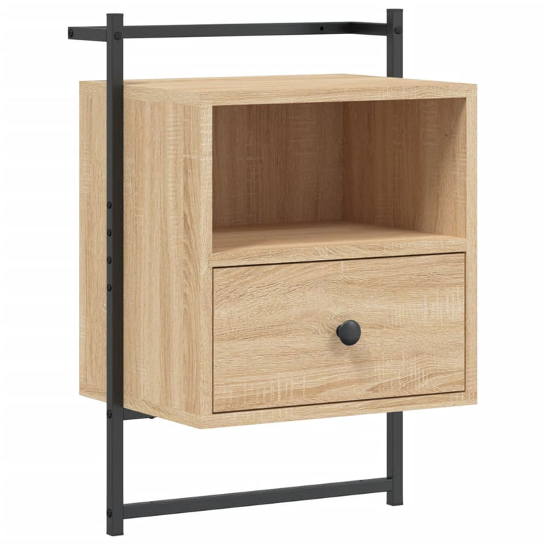 Nachtkastjes 2 st wandgemonteerd 40x30x61 cm hout sonoma eiken MeubelReus