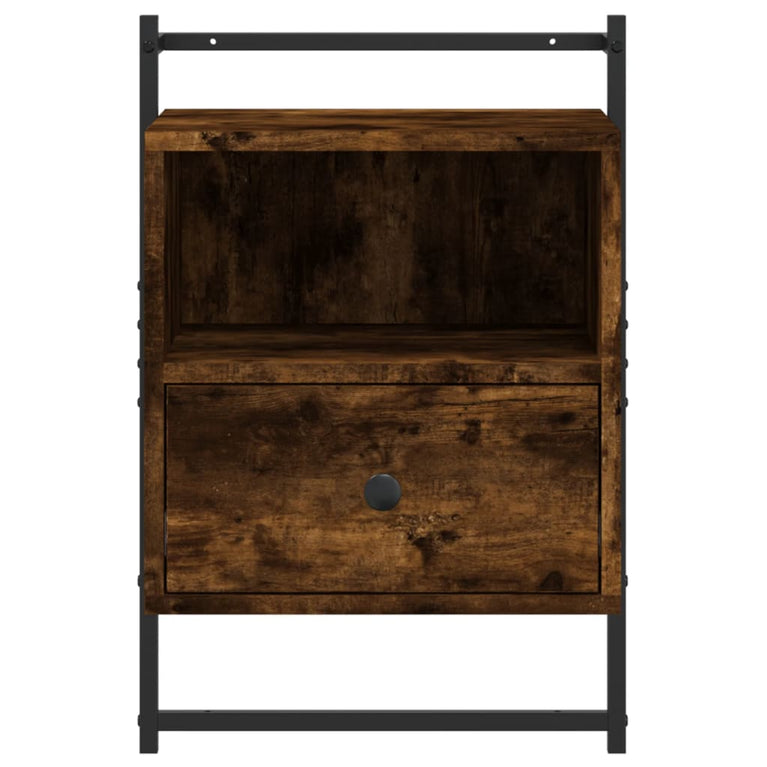 Nachtkastjes 2 st wandgemonteerd 40x30x61 cm hout gerookt eiken MeubelReus