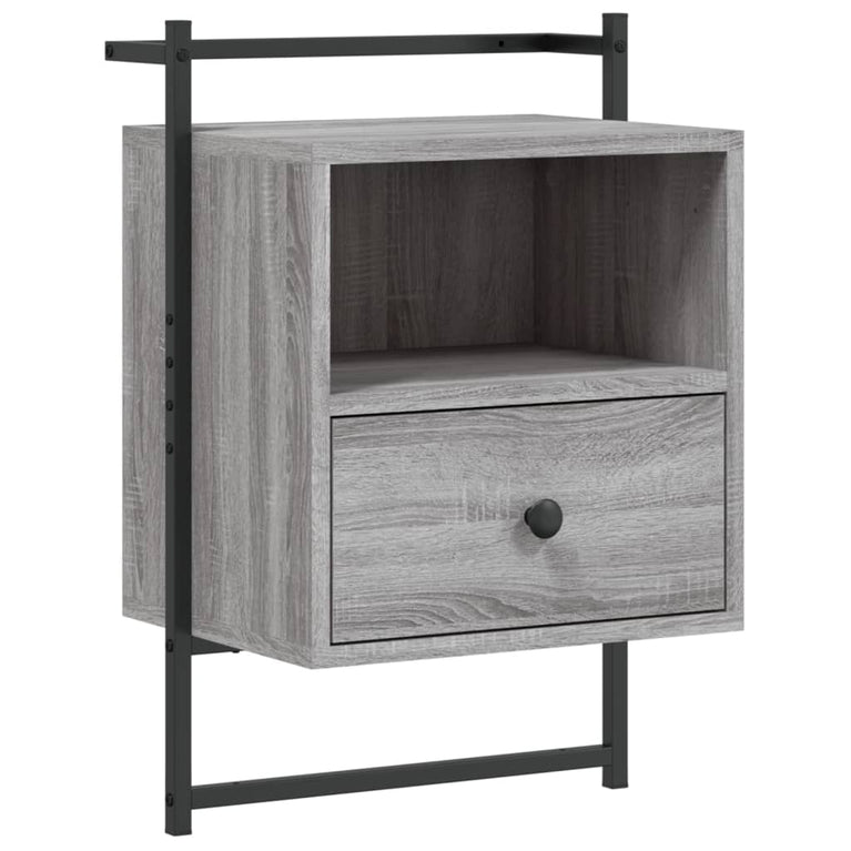 Nachtkastjes 2 st wandgemonteerd 40x30x61 cm hout grijs sonoma MeubelReus