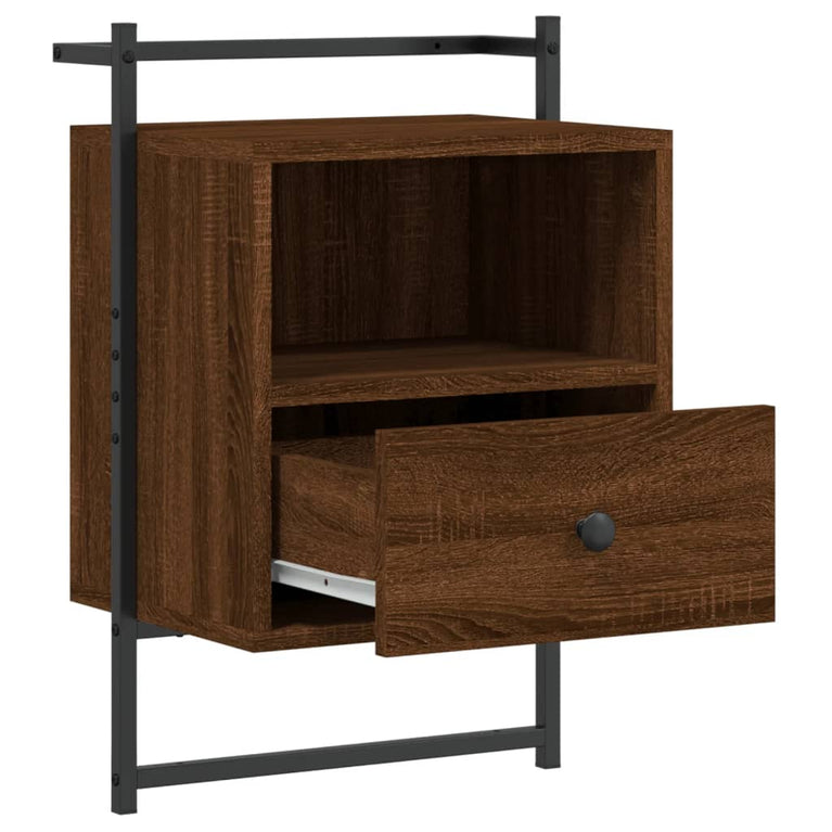 Nachtkastjes 2 st wandgemonteerd 40x30x61 cm hout bruineiken MeubelReus