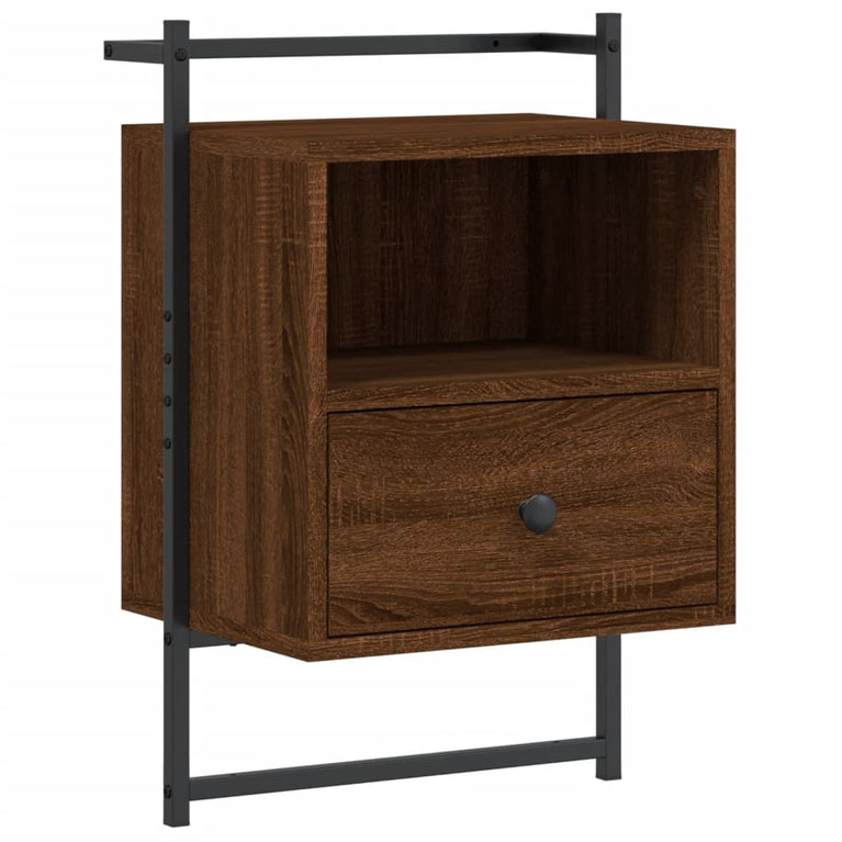 Nachtkastjes 2 st wandgemonteerd 40x30x61 cm hout bruineiken MeubelReus