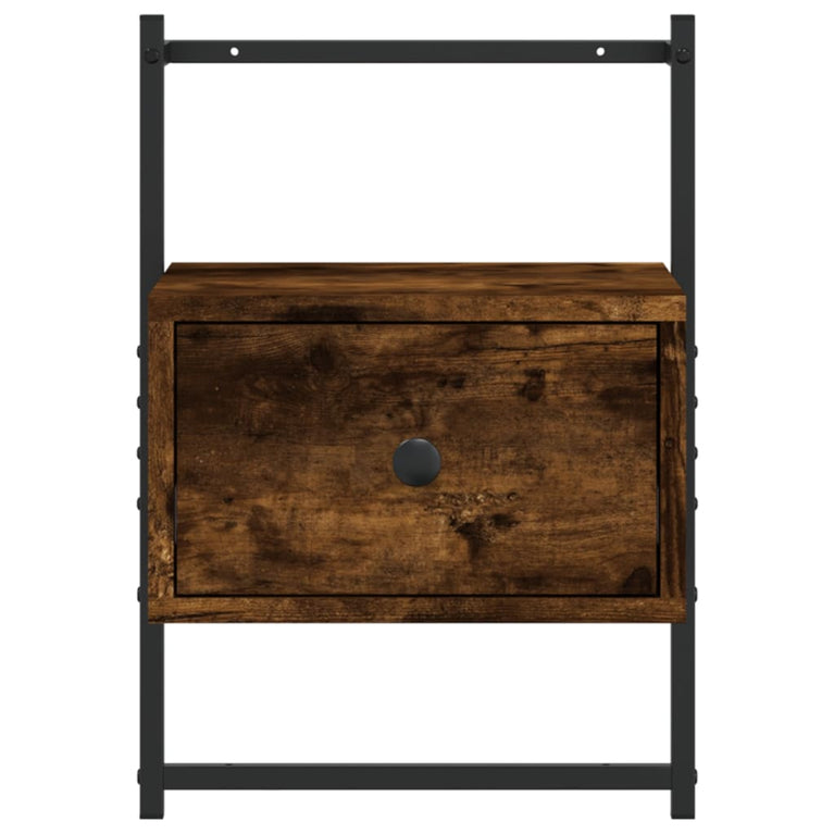 Nachtkastjes 2 st wandgemonteerd 35x30x51 cm hout gerookt eiken MeubelReus