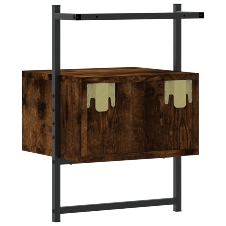Nachtkastjes 2 st wandgemonteerd 35x30x51 cm hout gerookt eiken MeubelReus