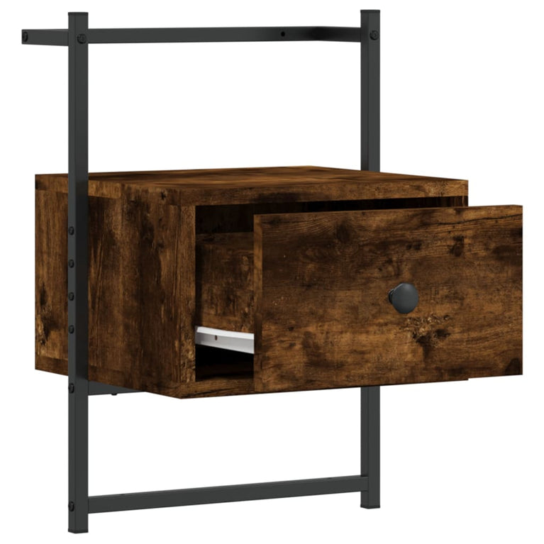 Nachtkastjes 2 st wandgemonteerd 35x30x51 cm hout gerookt eiken MeubelReus
