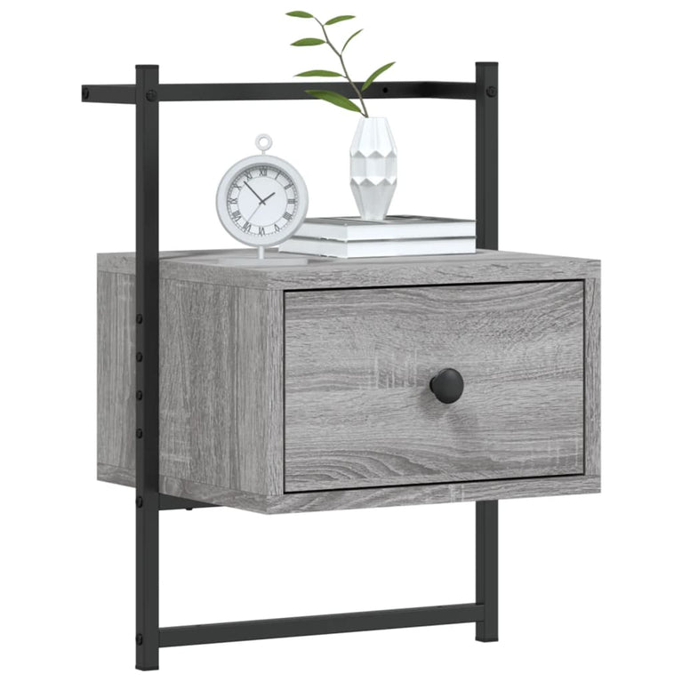 Nachtkastjes 2 st wandgemonteerd 35x30x51 cm hout grijs sonoma MeubelReus
