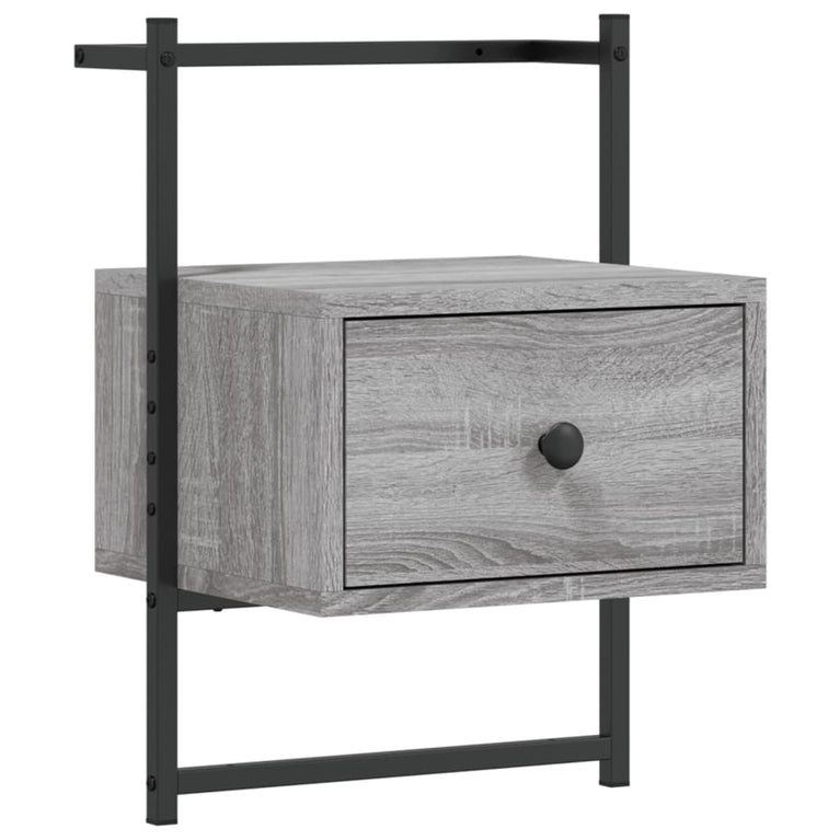 Nachtkastjes 2 st wandgemonteerd 35x30x51 cm hout grijs sonoma MeubelReus