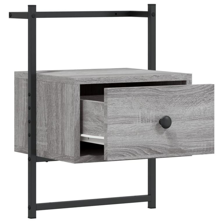 Nachtkastjes 2 st wandgemonteerd 35x30x51 cm hout grijs sonoma MeubelReus