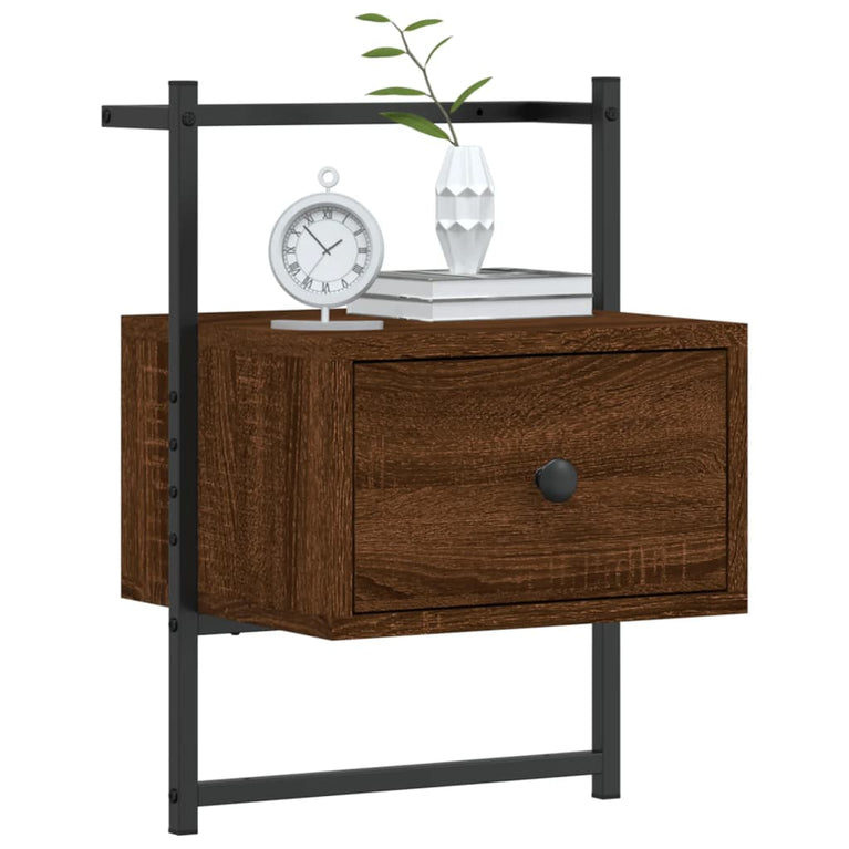 Nachtkastjes 2 st wandgemonteerd 35x30x51 cm hout bruineiken MeubelReus
