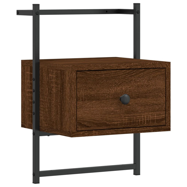 Nachtkastjes 2 st wandgemonteerd 35x30x51 cm hout bruineiken MeubelReus
