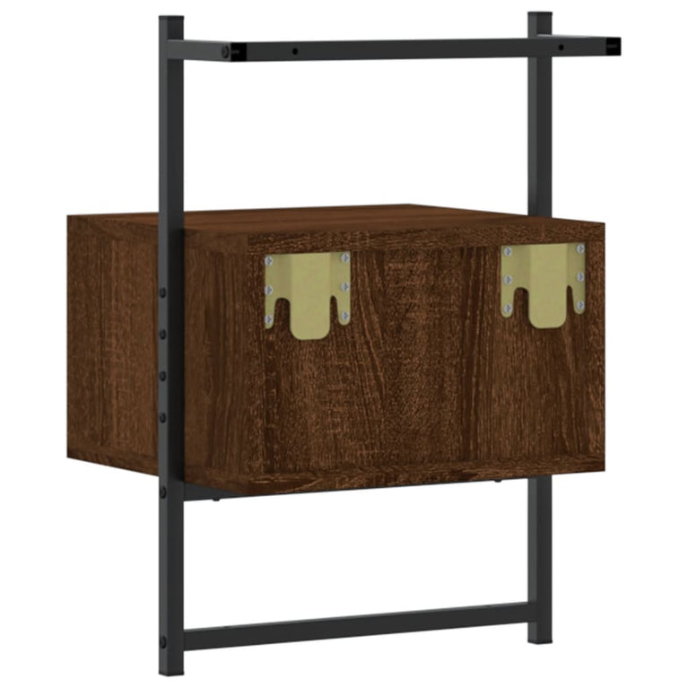 Nachtkastjes 2 st wandgemonteerd 35x30x51 cm hout bruineiken MeubelReus