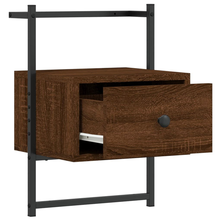 Nachtkastjes 2 st wandgemonteerd 35x30x51 cm hout bruineiken MeubelReus