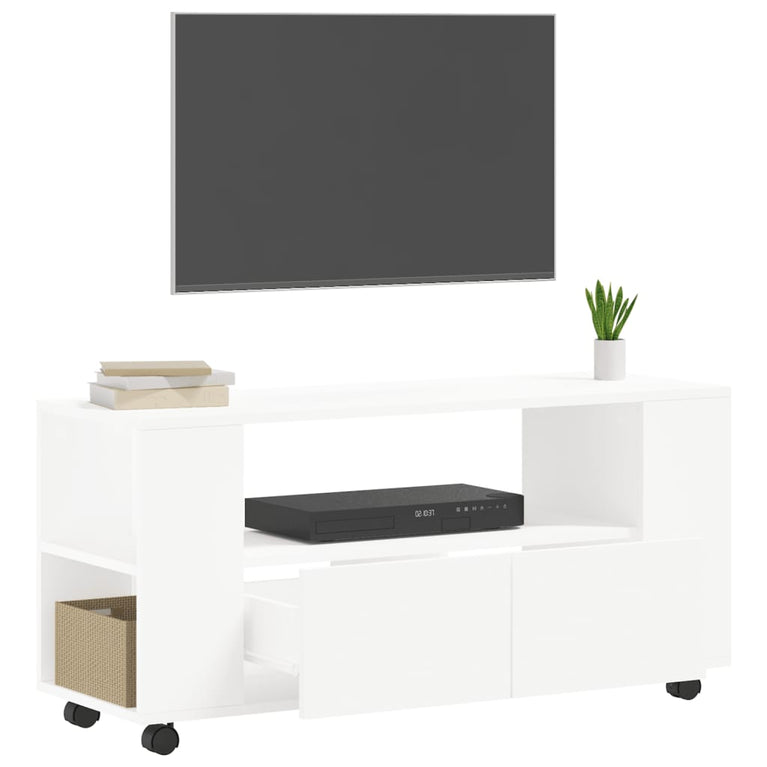 Tv-meubel 102x34,5x43 cm bewerkt hout wit MeubelReus