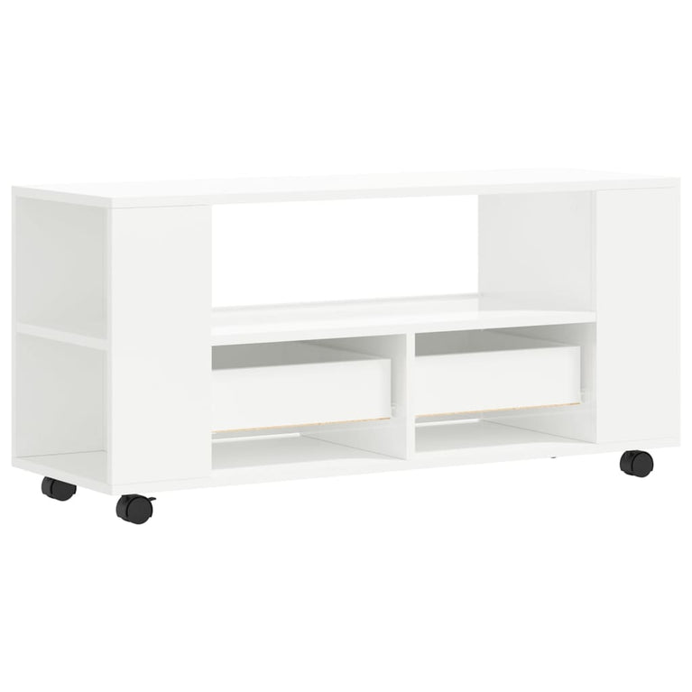 Tv-meubel 102x34,5x43 bewerkt hout hoogglans wit MeubelReus