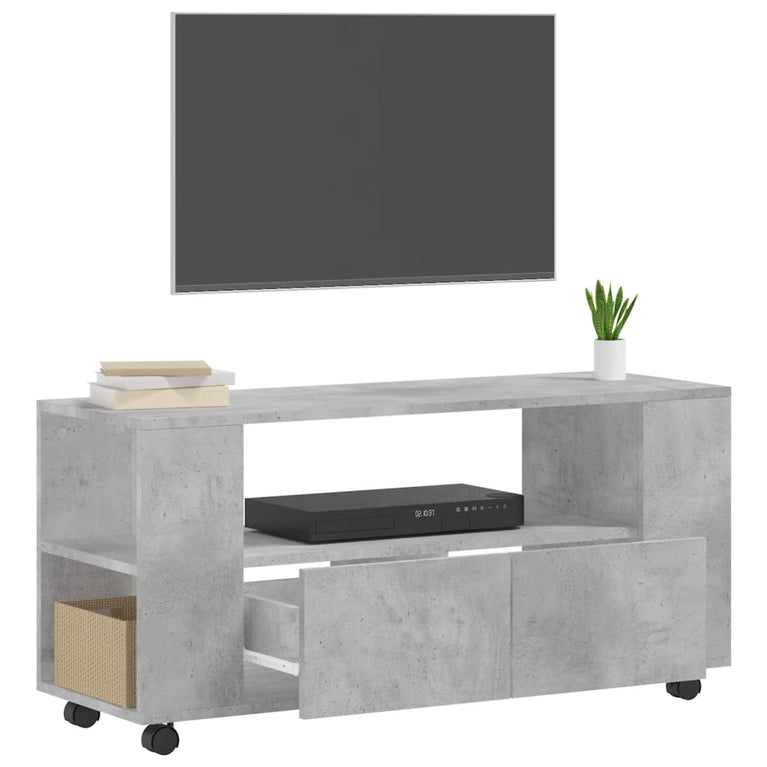 Tv-meubel 102x34,5x43 cm bewerkt hout betongrijs MeubelReus