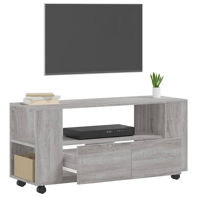Tv-meubel 102x34,5x43 cm bewerkt hout grijs sonoma eikenkleurig MeubelReus