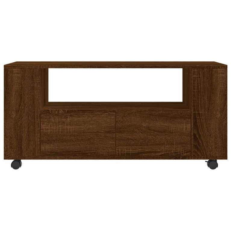 Tv-meubel 102x34,5x43 cm bewerkt hout bruin eikenkleur MeubelReus