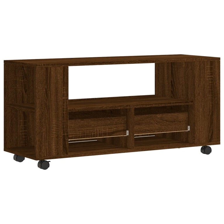 Tv-meubel 102x34,5x43 cm bewerkt hout bruin eikenkleur MeubelReus