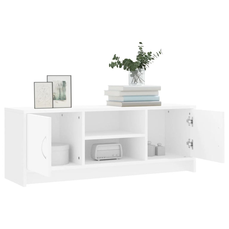 Tv-meubel 102x30x37,5 cm bewerkt hout wit MeubelReus