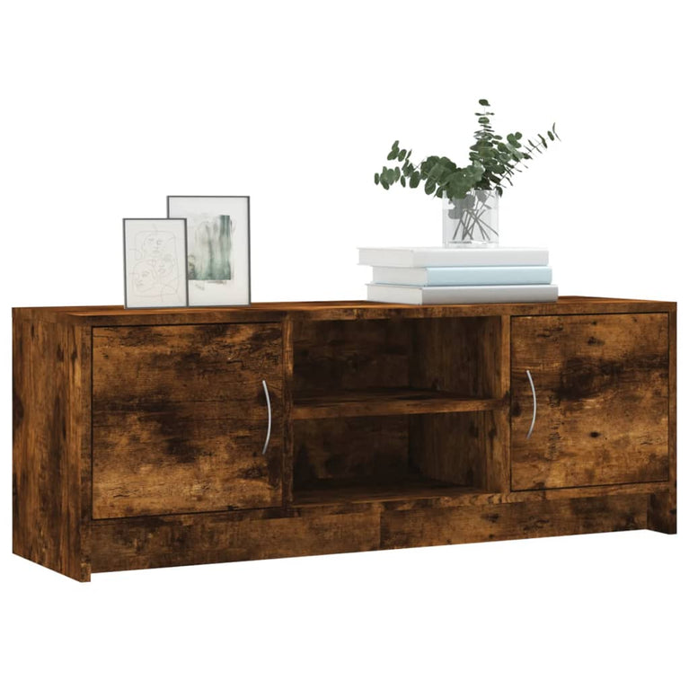 Tv-meubel 102x30x37,5 cm bewerkt hout gerookt eikenkleurig MeubelReus