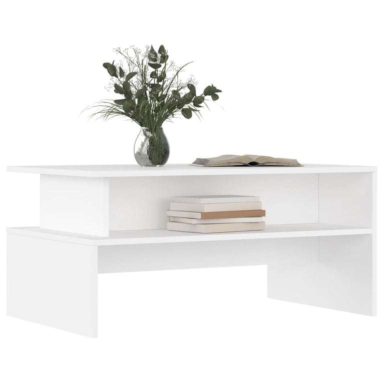 Salontafel 90x55x42,5 cm bewerkt hout wit MeubelReus