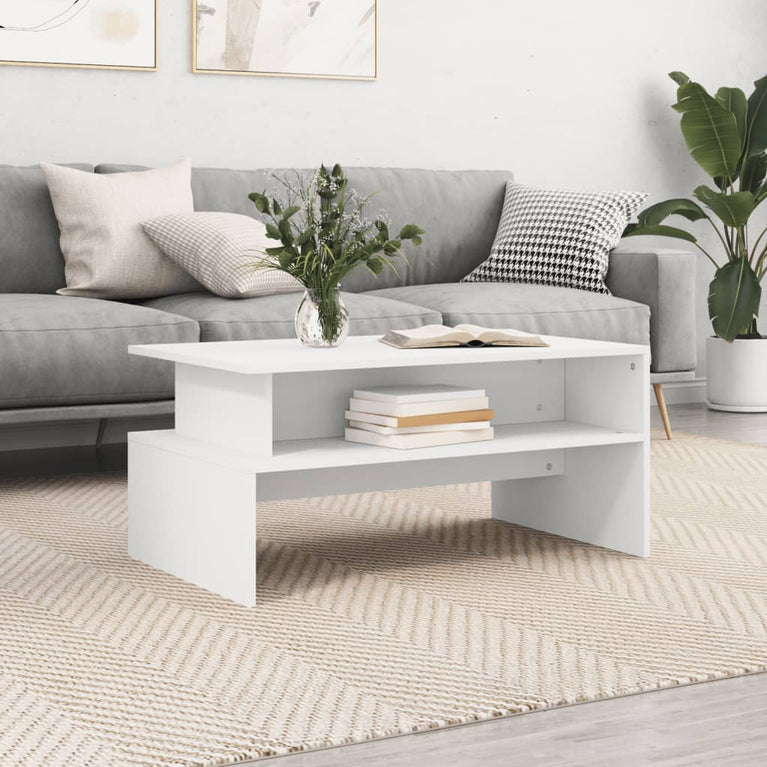 Salontafel 90x55x42,5 cm bewerkt hout wit MeubelReus